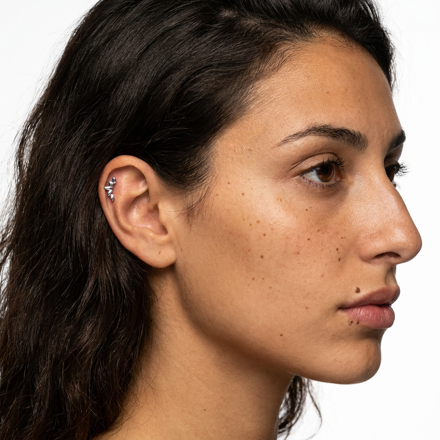 Piercing con petali in Acciaio Chirurgico 316L - Piercing per lobo, helix, forward helix, conch, flat, tragus