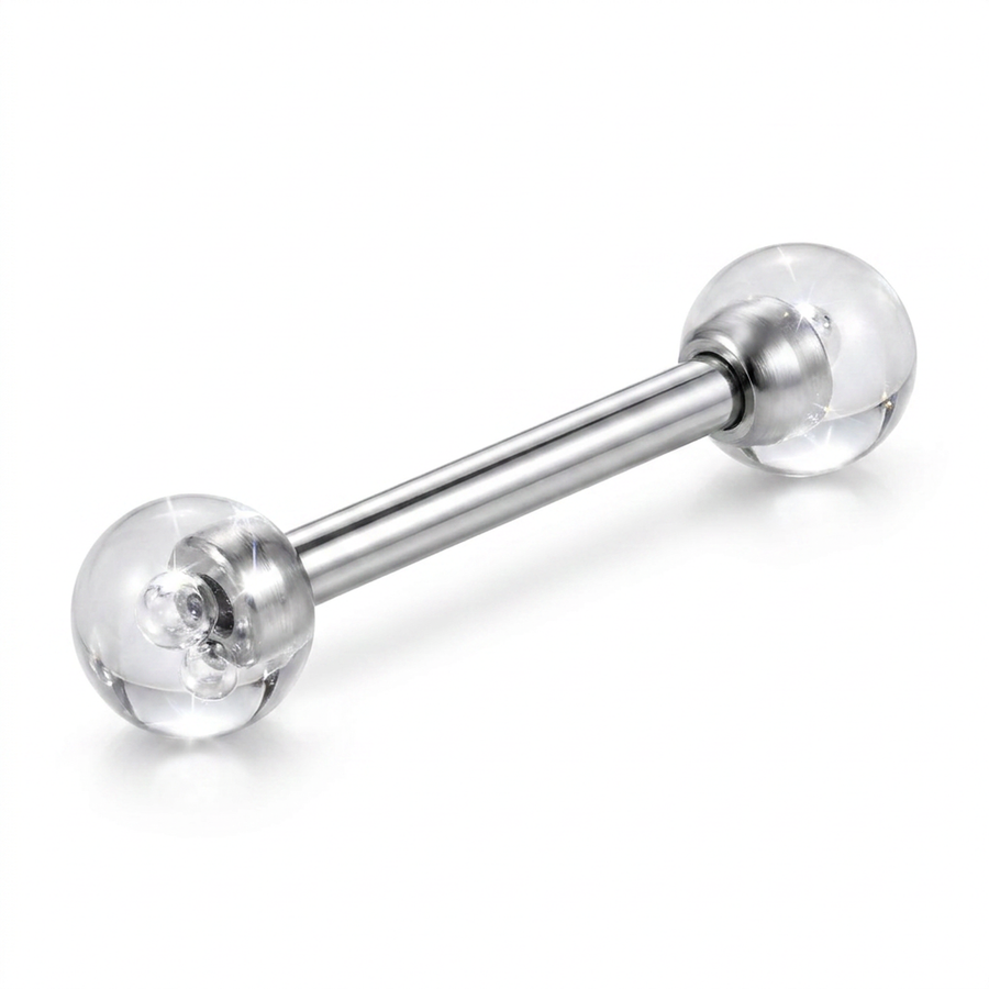 Piercing con palline in pietra in Acciaio Chirurgico 316L - Piercing per Nipple