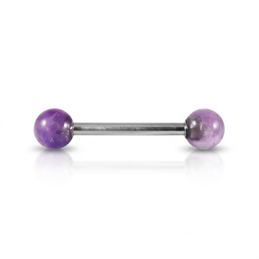 Piercing con palline in pietra in Acciaio Chirurgico 316L - Piercing per Nipple