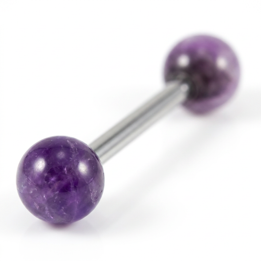 Piercing con palline in pietra in Acciaio Chirurgico 316L - Piercing per Nipple