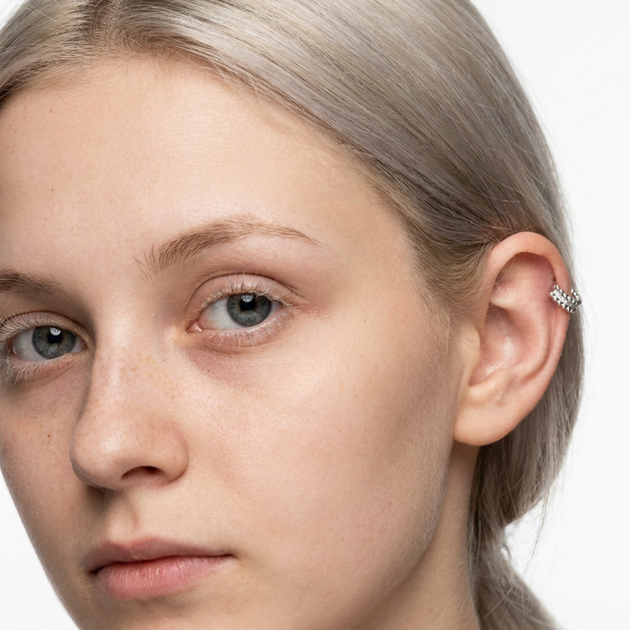 Piercing con zirconi e palline in Titanio G23 - Piercing per helix