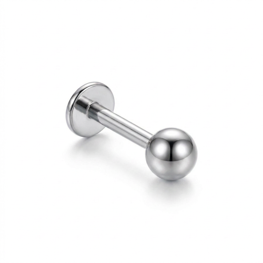 Barretta con pallina in Titanio F136 - Piercing per Lobo, helix, forward helix, conch, flat, tragus, labret