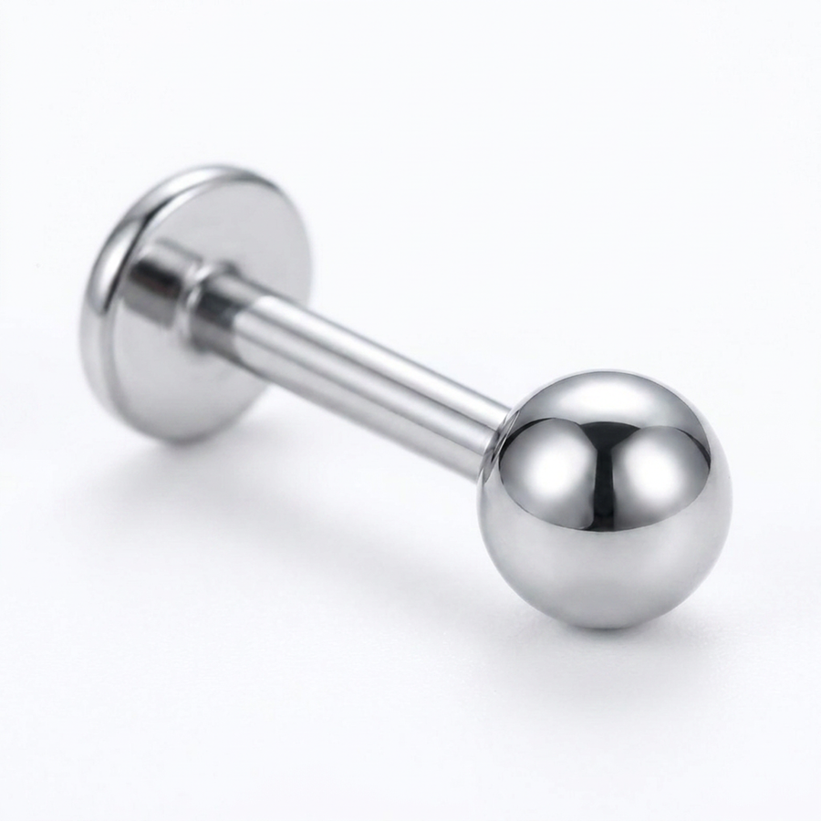 Barretta con pallina in Titanio F136 - Piercing per Lobo, helix, forward helix, conch, flat, tragus, labret