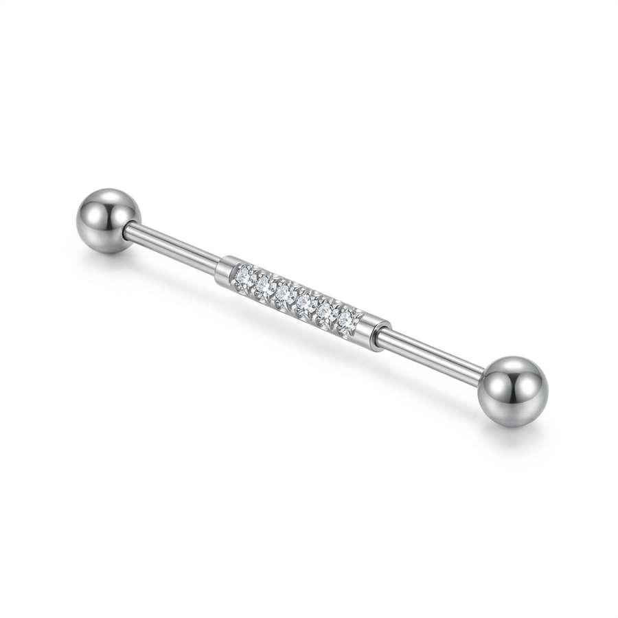 Piercing con zirconi in Acciaio Chirurgico 316L - Piercing per industrial