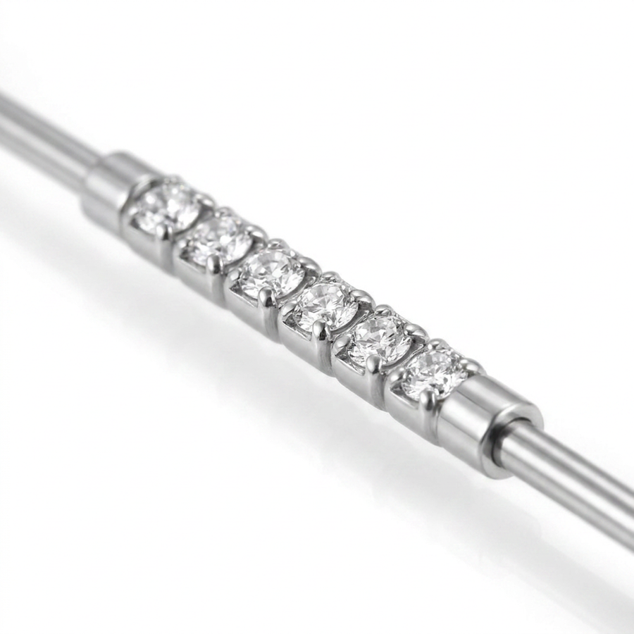 Piercing con zirconi in Acciaio Chirurgico 316L - Piercing per industrial