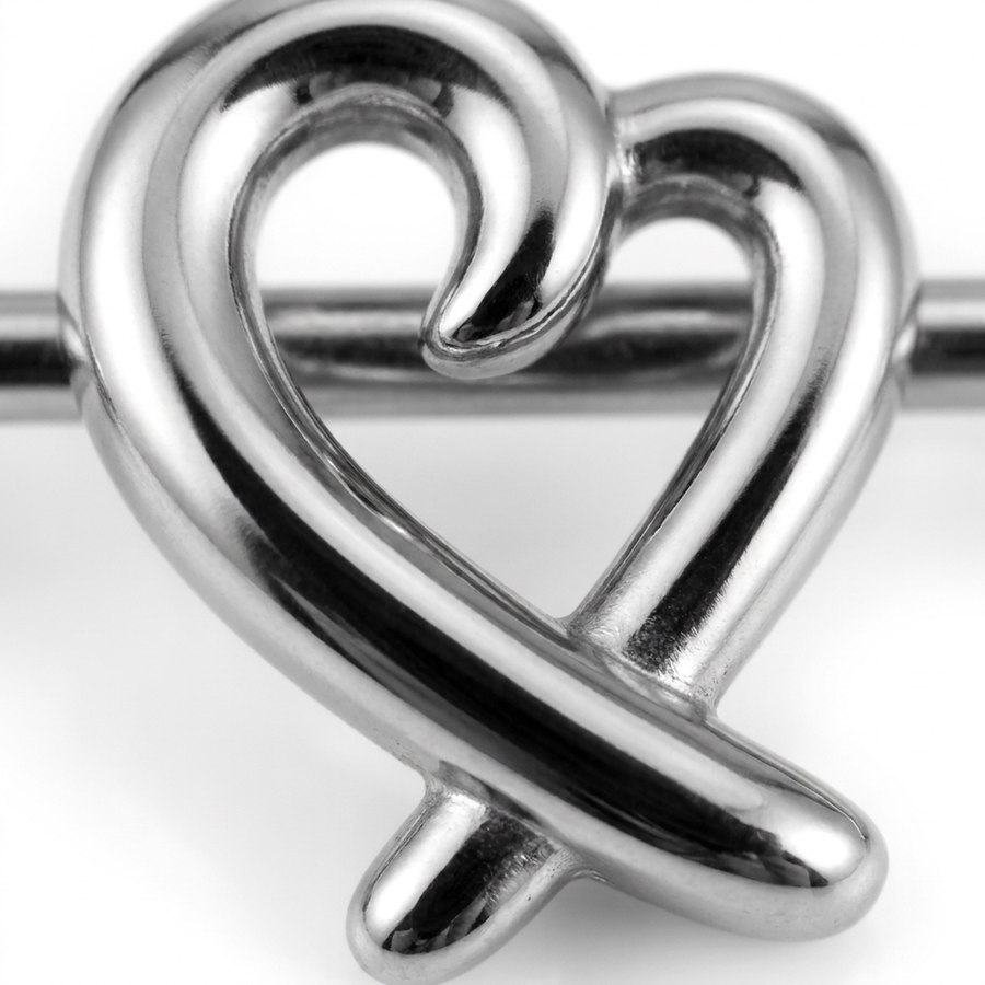 Piercing con cuore in Acciaio Chirurgico 316L - Piercing per industrial