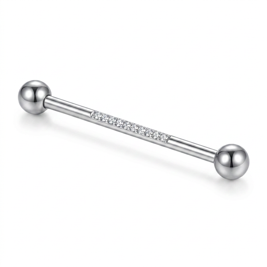 Piercing con zirconi in Acciaio Chirurgico 316L - Piercing per Industrial