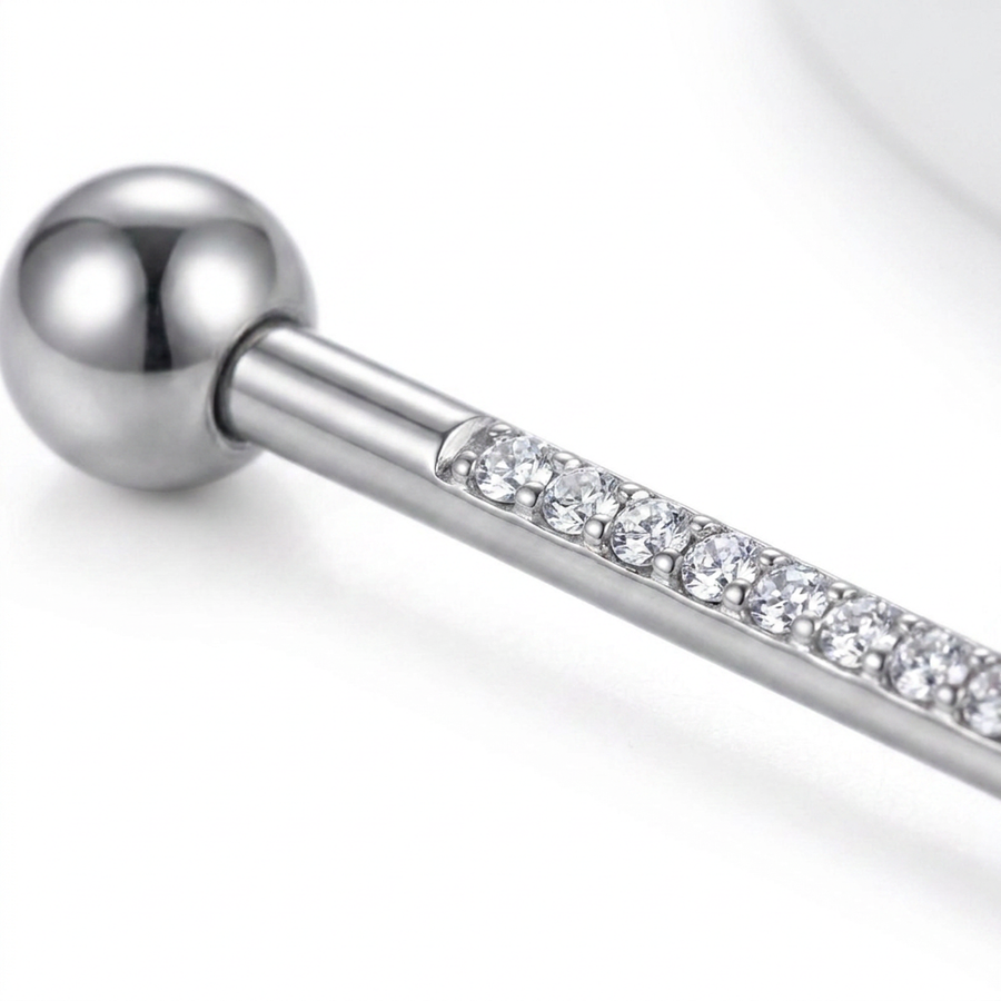 Piercing con zirconi in Acciaio Chirurgico 316L - Piercing per Industrial