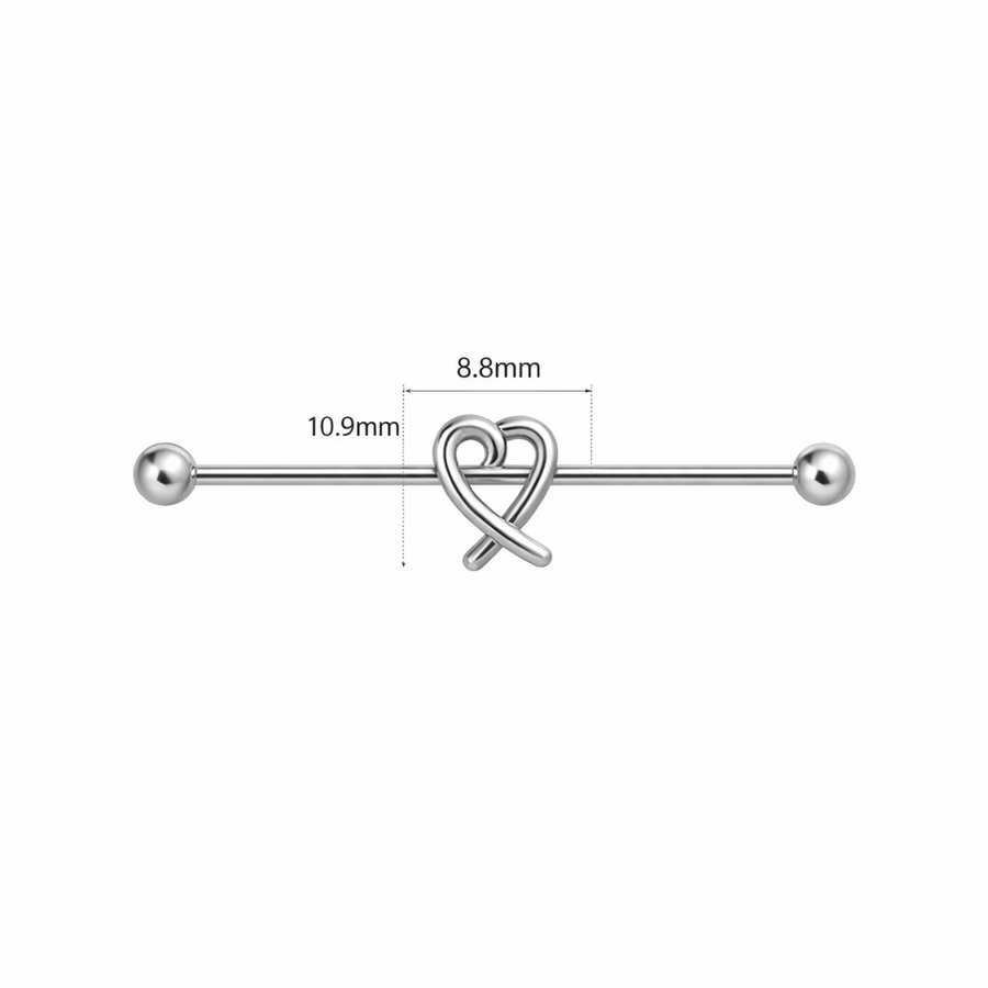 Piercing con cuore in Acciaio Chirurgico 316L - Piercing per industrial