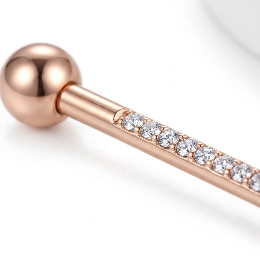 Piercing con zirconi in Acciaio Chirurgico 316L - Piercing per Industrial