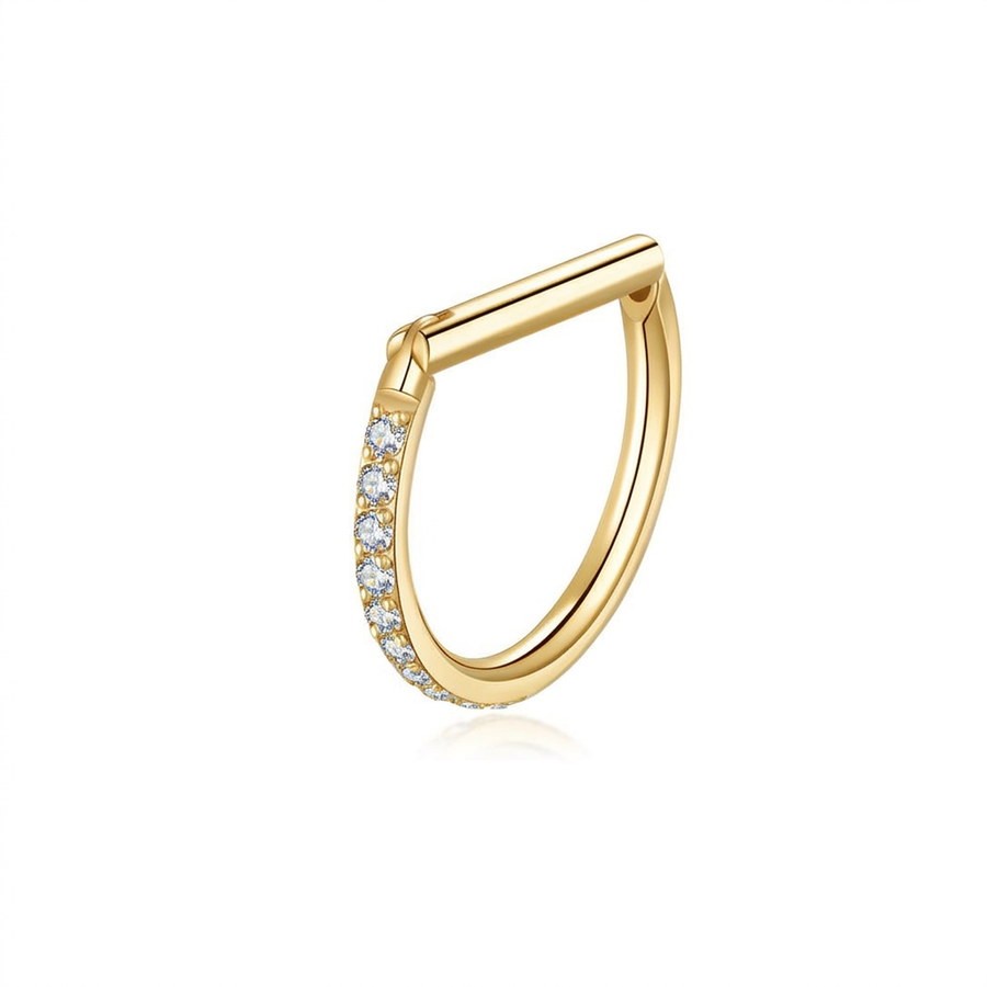 Piercing mezzo cerchio con zirconi in Acciaio Chirurgico 316L - Piercing per lobo, helix, daith, septum