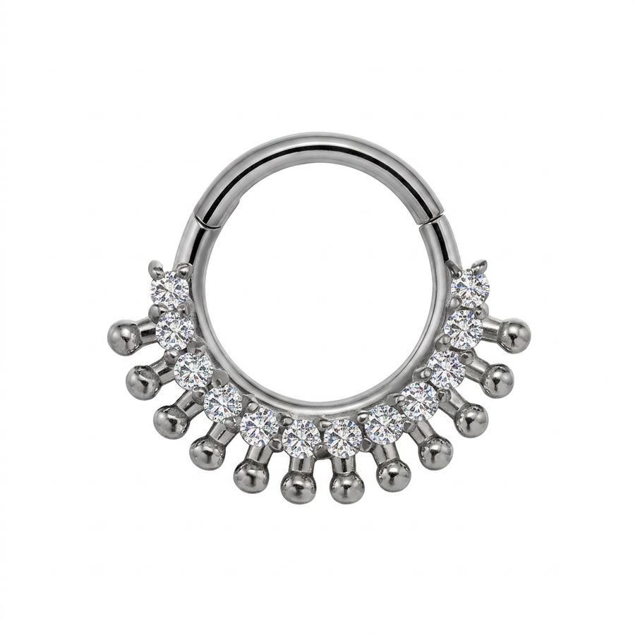 Piercing con zirconi in Acciaio Chirurgico 316L - Piercing per lobo, helix, daith, septum