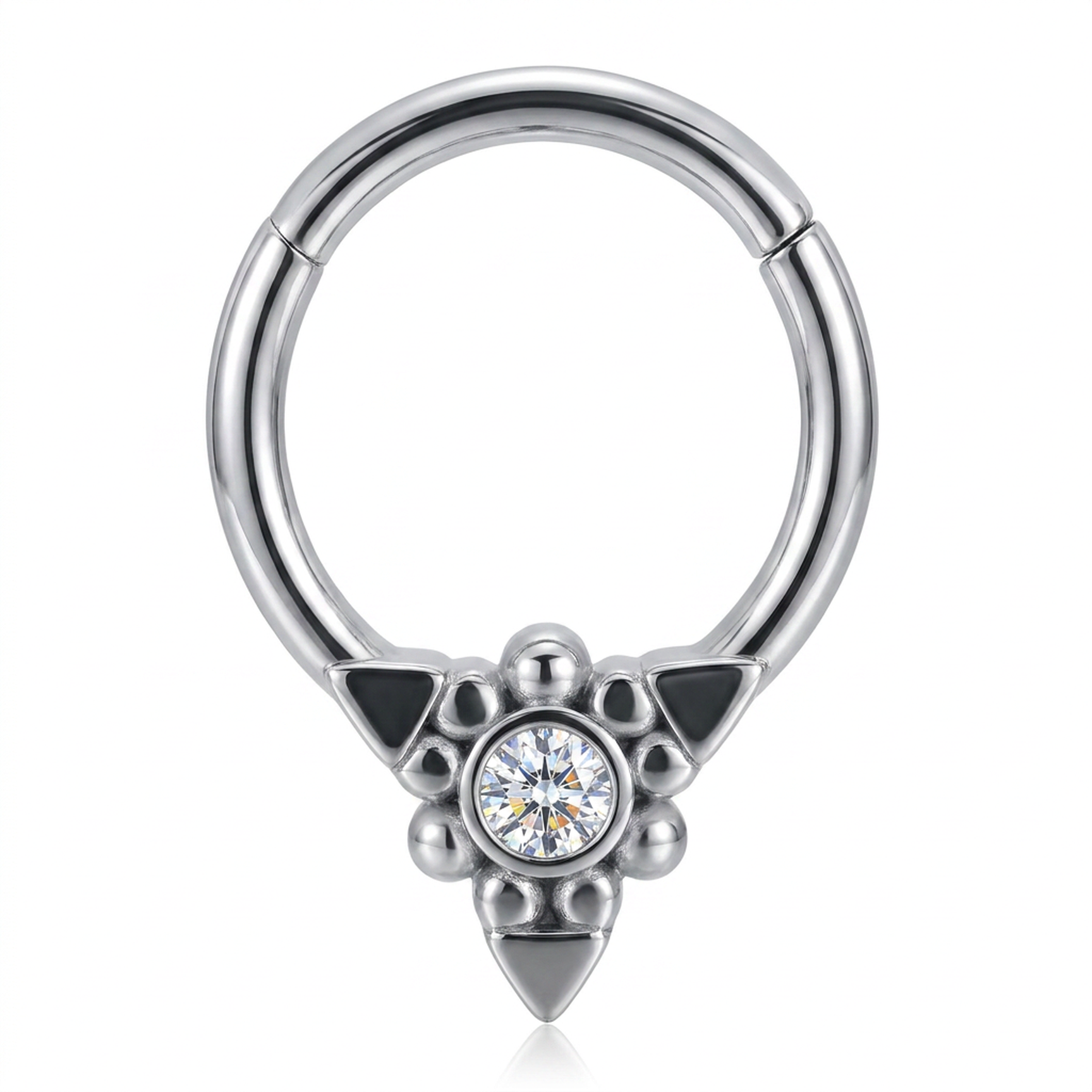 Piercing con punta e zircone in Acciaio Chirurgico 316L - Piercing per lobo, helix, daith, septum
