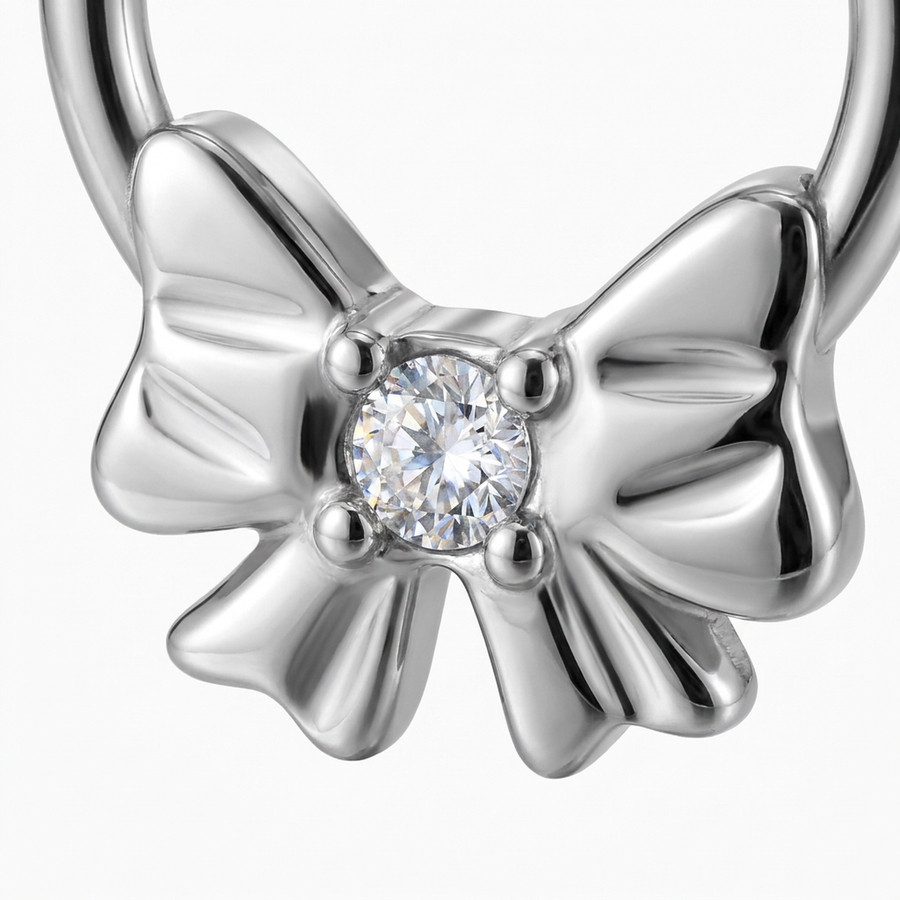 Piercing con fiocco in Acciaio Chirurgico 316L - Piercing per lobo, helix, daith, septum