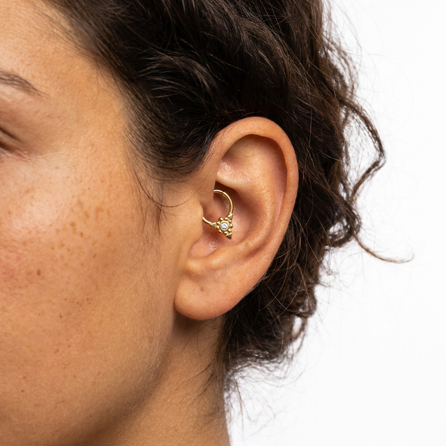 Piercing con punta e zircone in Acciaio Chirurgico 316L - Piercing per lobo, helix, daith, septum