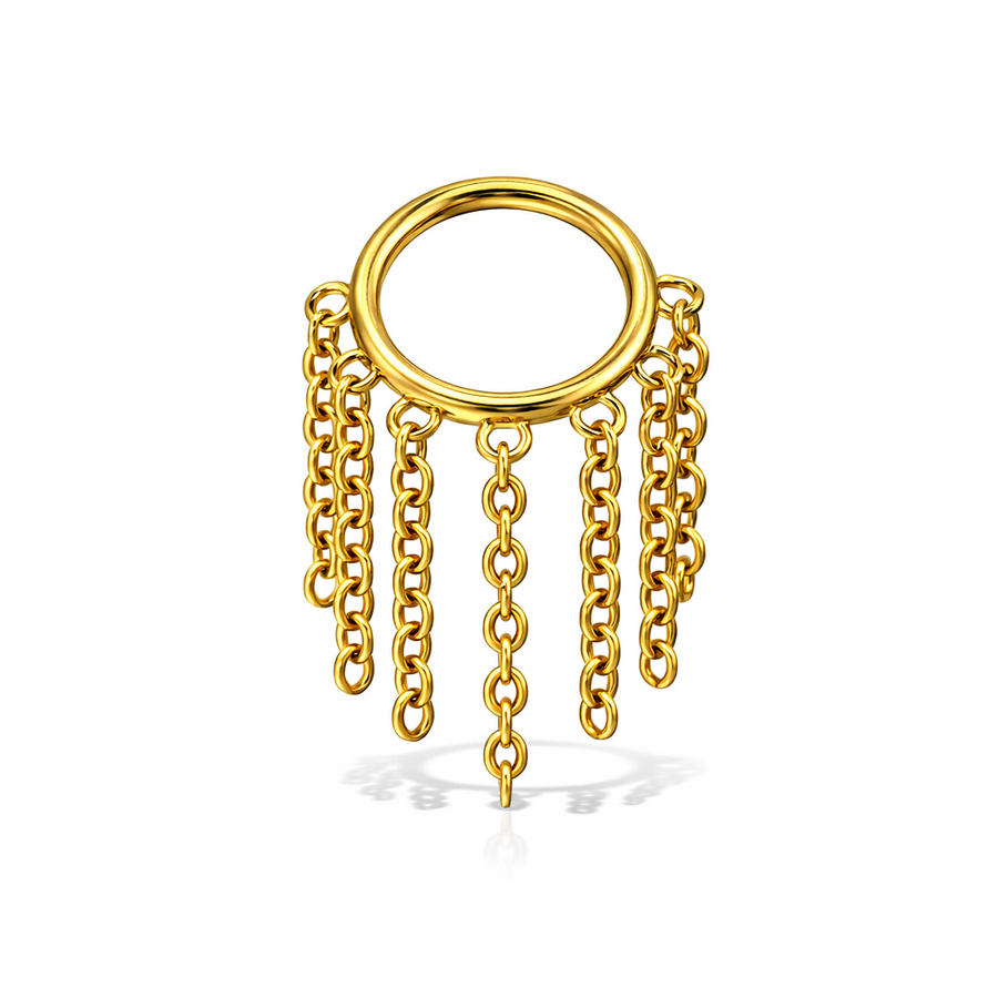 Piercing con catene pendenti in acciaio chirurgico 316L - Piercing per helix, daith, septum