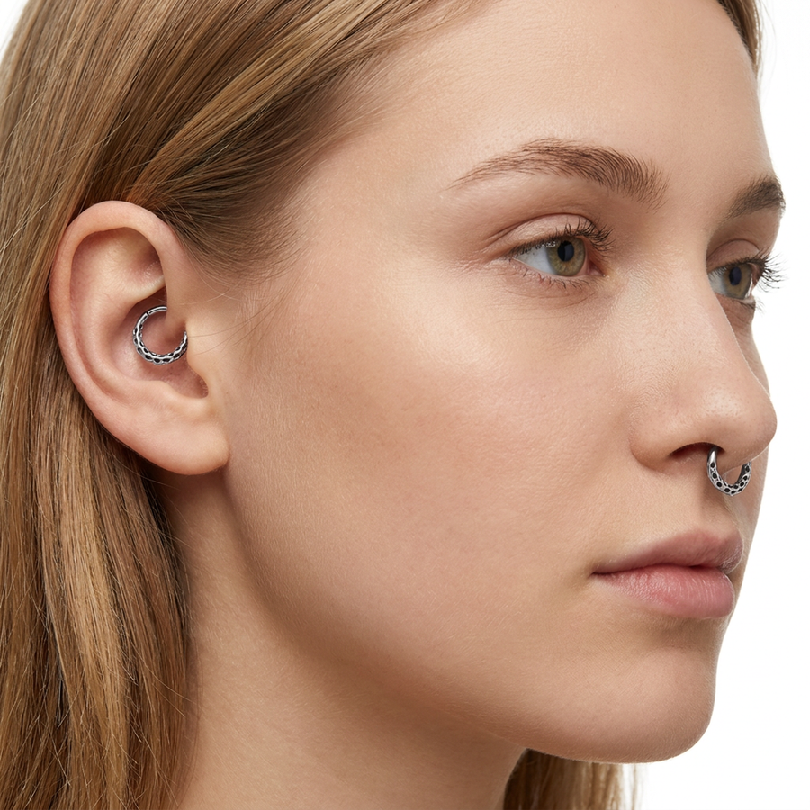 Piercing pitonato in Acciaio Chirurgico 316L - Piercing per lobo, helix, daith, septum