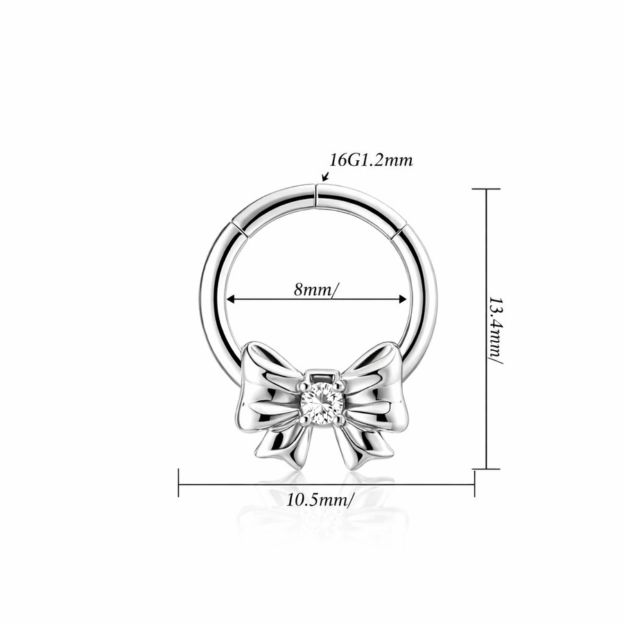 Piercing con fiocco in Acciaio Chirurgico 316L - Piercing per lobo, helix, daith, septum