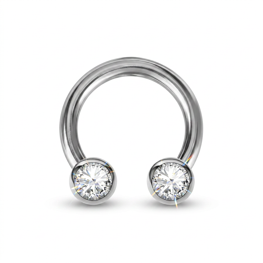 Piercing con palline di zirconi in Acciaio Chirurgico 316L - Piercing per lobo, helix, daith, septum