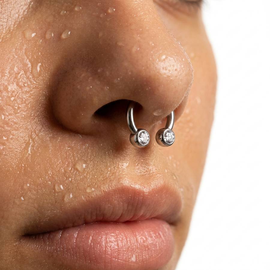 Piercing con palline di zirconi in Acciaio Chirurgico 316L - Piercing per lobo, helix, daith, septum