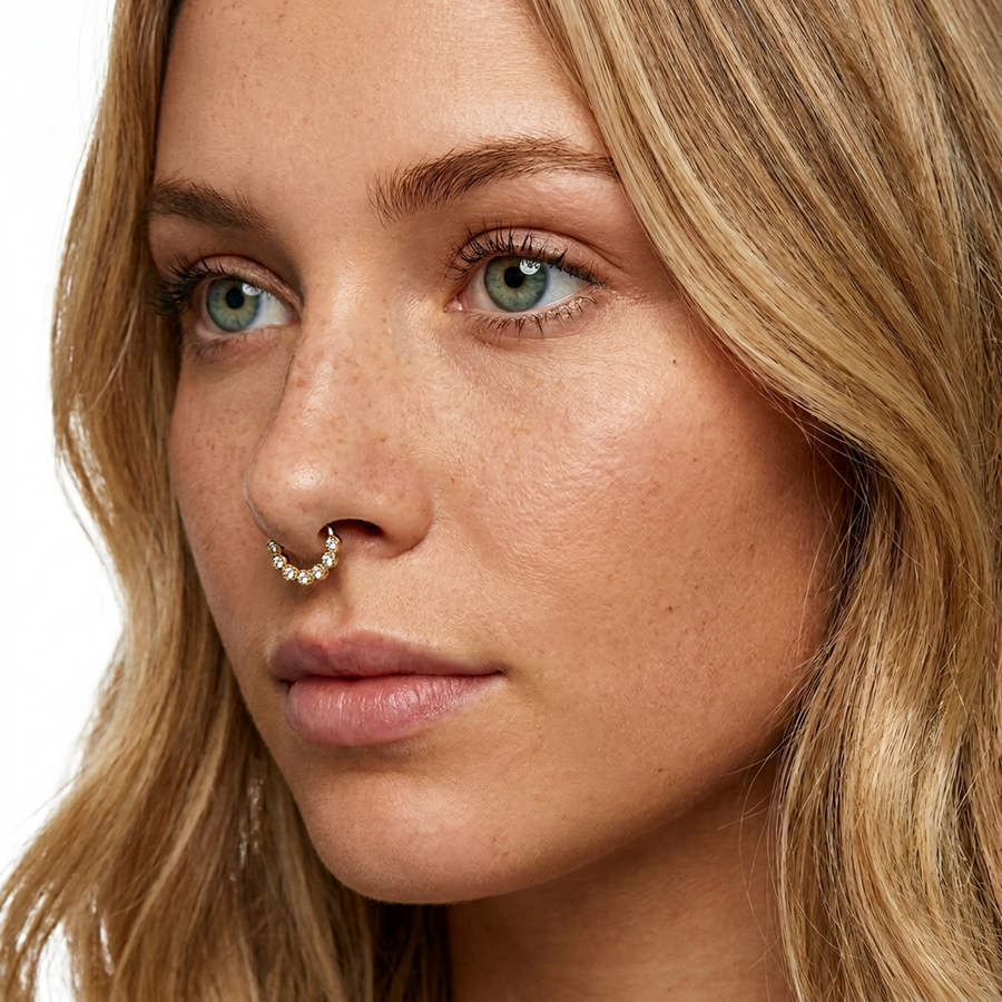 Piercing con zirconi in Acciaio Chirurgico 316L - Piercing per lobo, helix, daith, septum