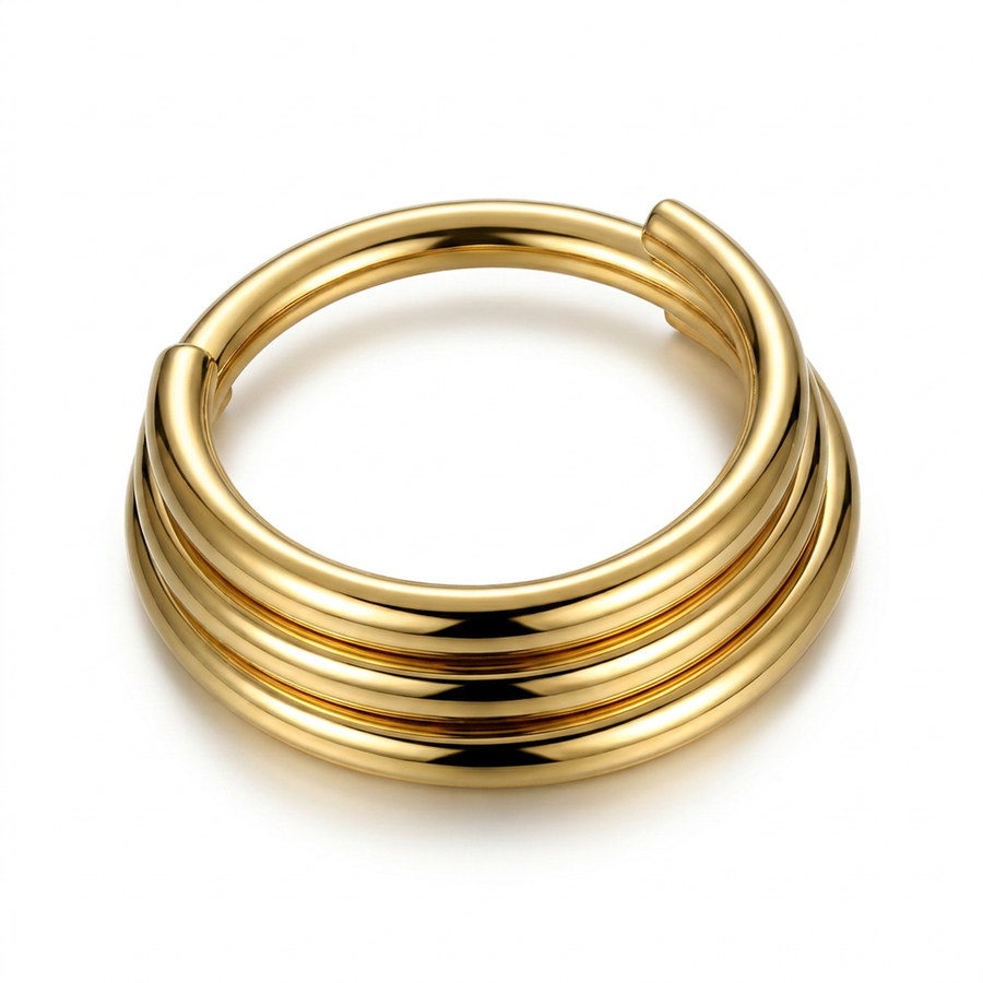 Cerchietto con tre fasce in Acciaio Chirurgico 316L - Piercing per lobo, helix, septum, daith