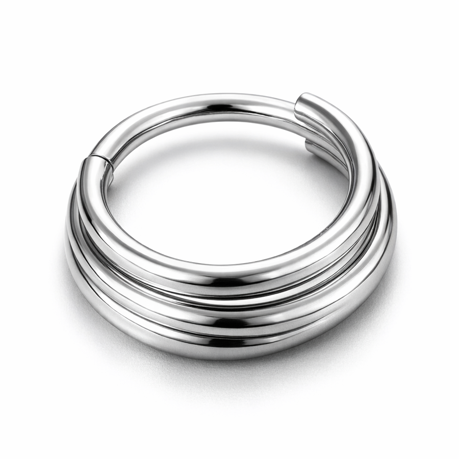 Cerchietto con tre fasce in Acciaio Chirurgico 316L - Piercing per lobo, helix, septum, daith