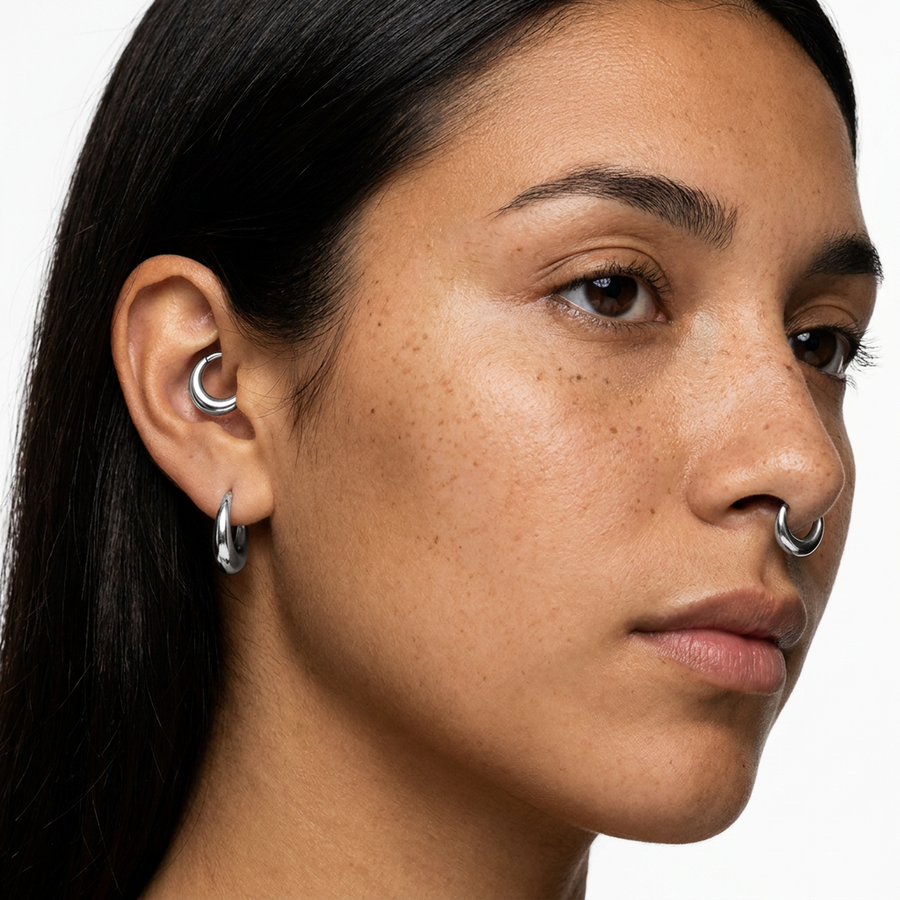 Piercing con bombatura in Acciaio Chirurgico 316L - Piercing per lobo, helix, daith, septum