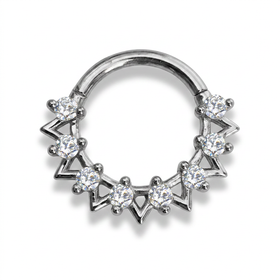 Piercing con zirconi e punte in Acciaio Chirurgico 316L - Piercing per lobo, helix, daith, septum