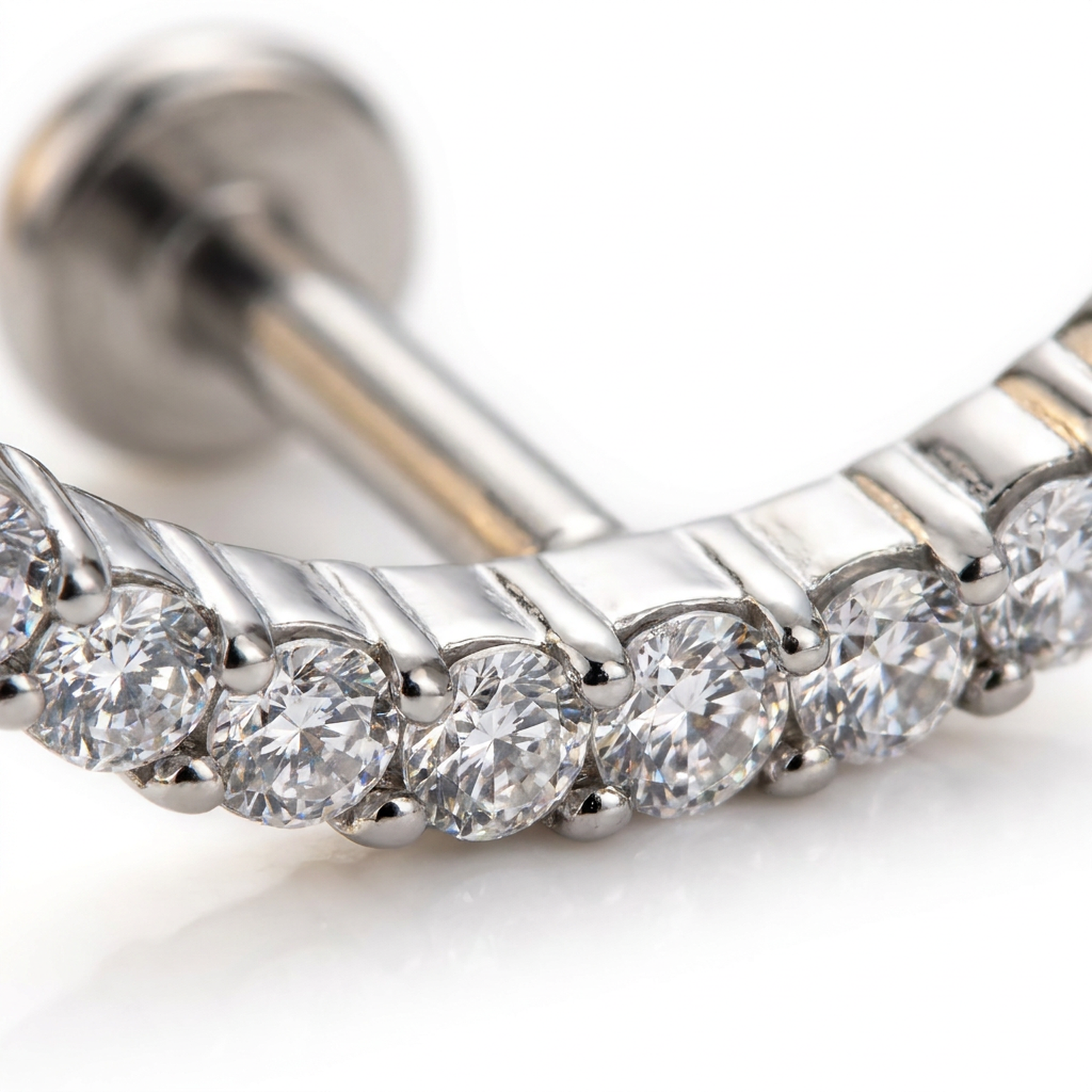 Piercing con zirconi in Acciaio Chirurgico 316L - Piercing per lobo, helix, forward helix, conch, flat, tragus