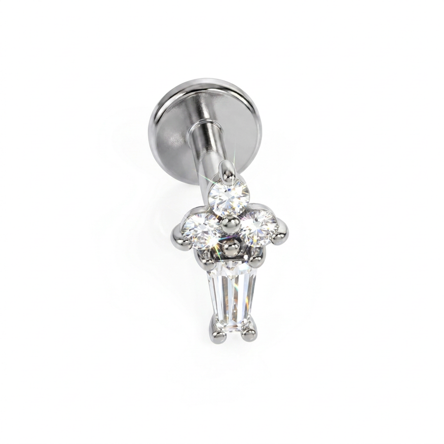 Piercing con zirconi in Acciaio Chirurgico 316L - Piercing per lobo, helix, forward helix, conch, flat, tragus