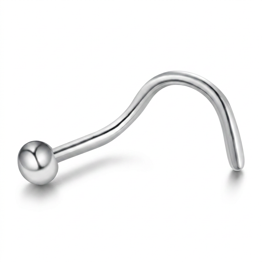 Piercing con pallina e spirale in Acciaio Chirurgico 316L- Piercing per naso