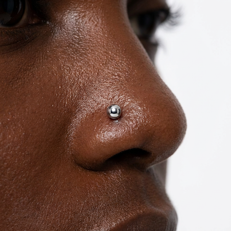Piercing con pallina e spirale in Acciaio Chirurgico 316L- Piercing per naso