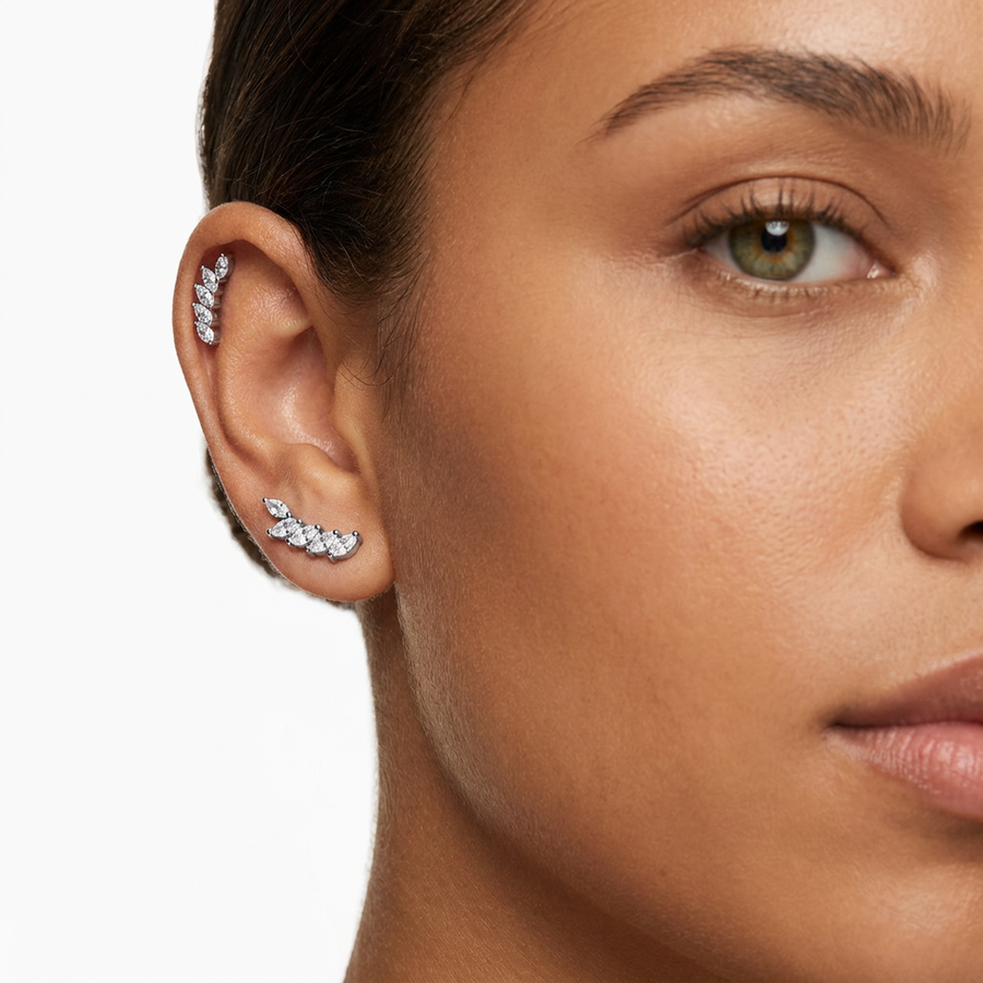 Piercing con zirconi in acciaio chirurgico 316L - Piercing per lobo, helix, forward helix, conch, flat, tragus