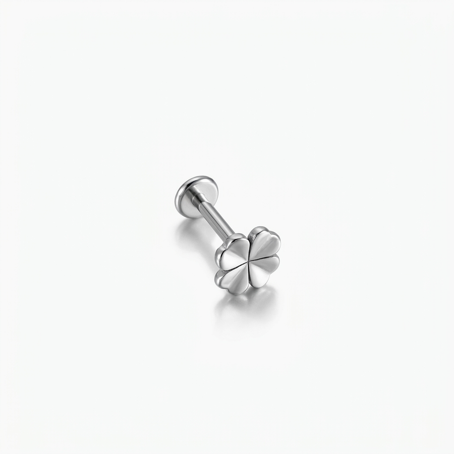 Piercing quadrifoglio in Acciaio Chirurgico 316L - Piercing per lobo, helix, forward helix, conch, flat, tragus