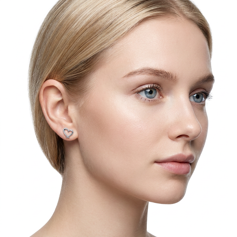 Piercing con cuore in Acciaio Chirurgico 316L - Piercing per lobo, helix, forward helix, conch, flat, tragus