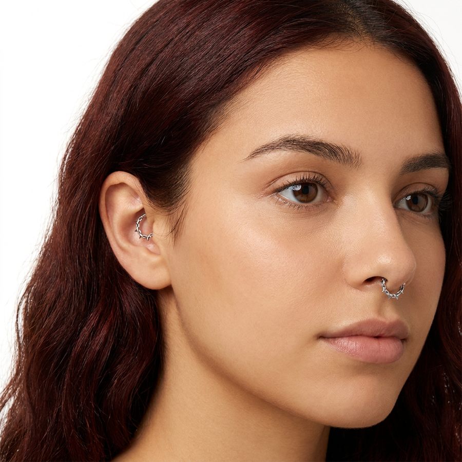 Piercing con catena in Acciaio Chirurgico 316L - Piercing per Lobo, helix, daith, septum