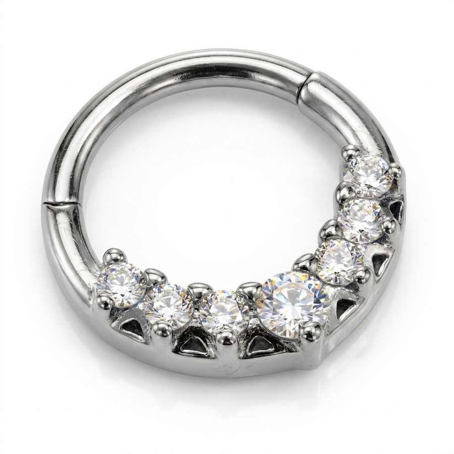 Piercing con zirconi in Acciaio Chirurgico 316L - Piercing per lobo, helix, daith, septum