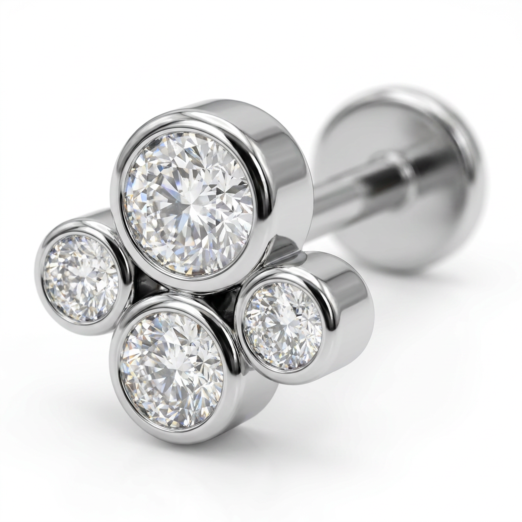 Piercing con zirconi in Acciaio Chirurgico 316L - Piercing per lobo, helix, forward helix, conch, flat, tragus