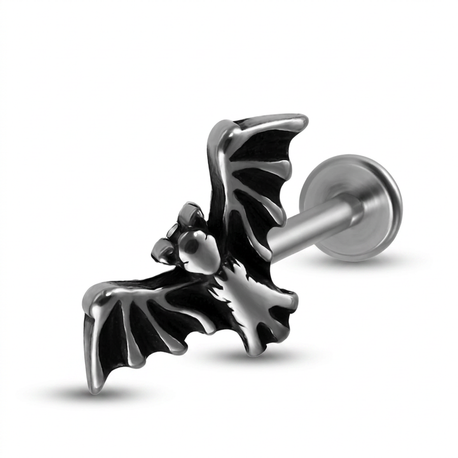 Piercing con pipistrello in Acciaio Chirurgico 316L - Piercing per lobo, helix, forward helix, conch, flat, tragus