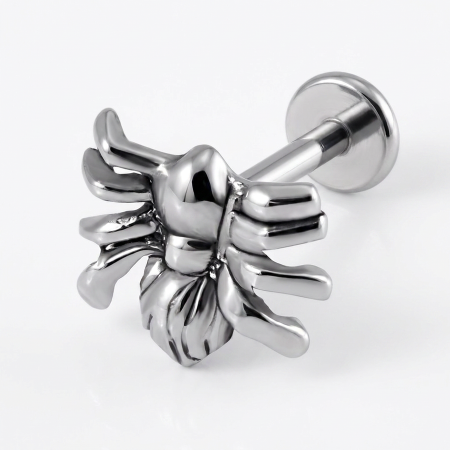 Piercing con ragno in Acciaio Chirurgico 316L - Piercing per lobo, helix, forward helix, conch, flat, tragus