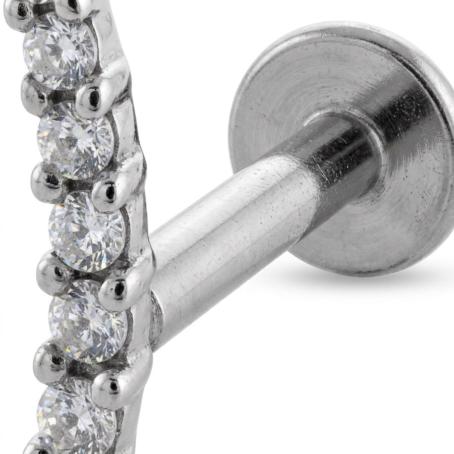 Barretta con sette zirconi in Acciaio Chirurgico 316L - Piercing per lobo, helix, forward helix, conch, flat, tragus