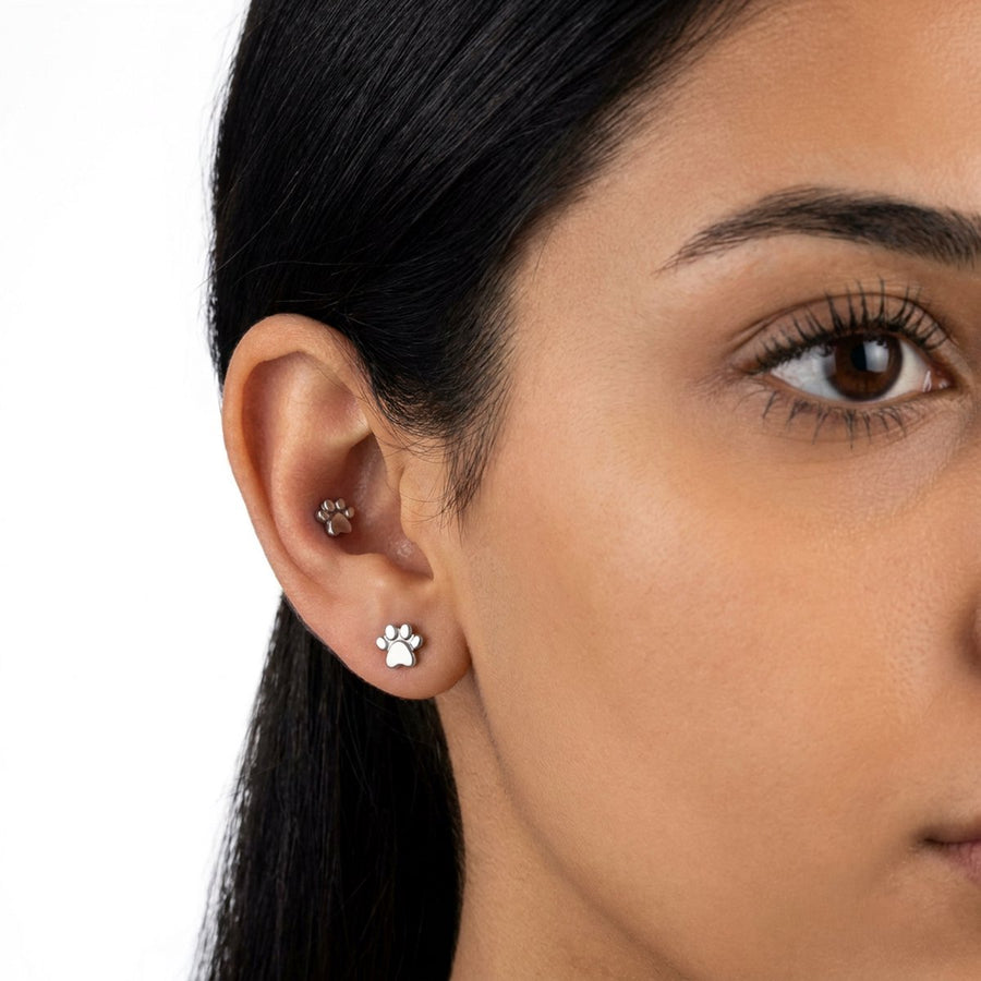 Piercing con zampetta in Acciaio Chirurgico 316L - Piercing per lobo, helix, forward helix, conch, flat, tragus