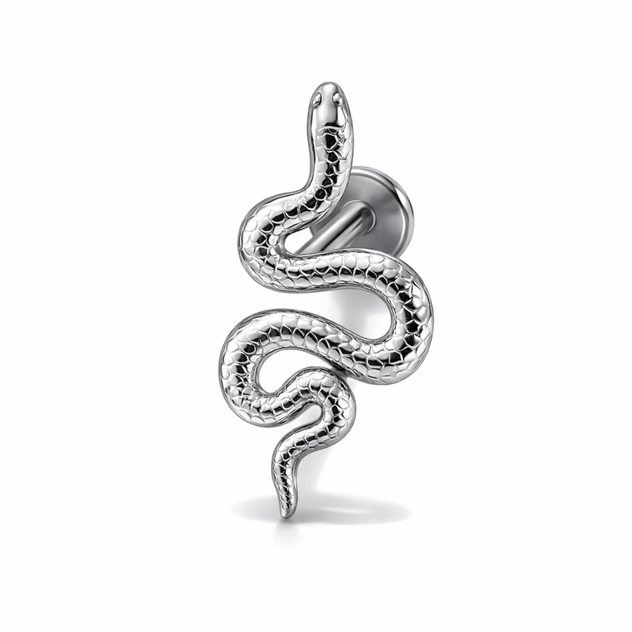 Piercing con serpente in Acciaio Chirurgico 316L - Piercing per lobo, helix, forward helix, conch, flat, tragus