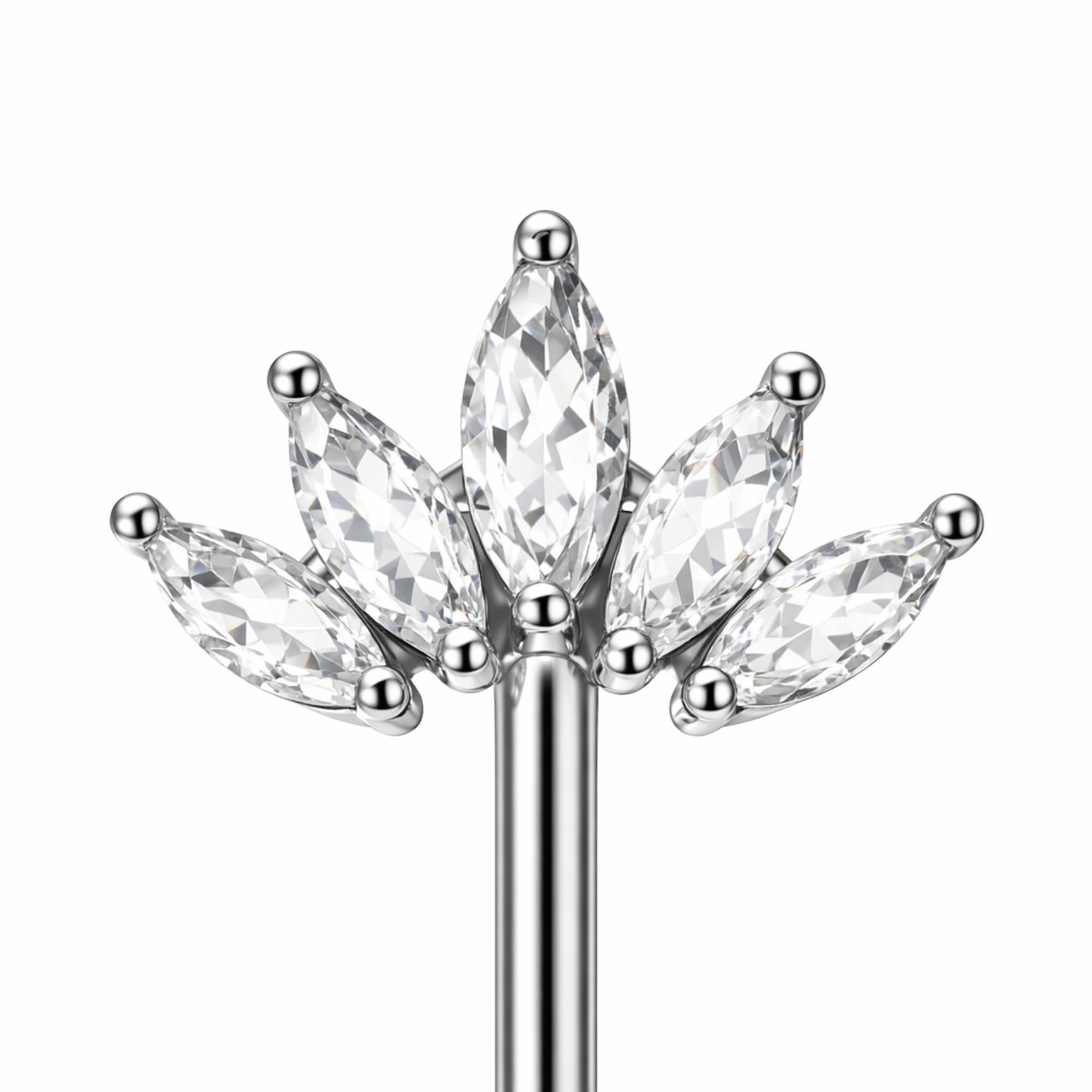 Piercing con cinque zirconi in Acciaio Chirurgico 316L - Piercing per vertical helix