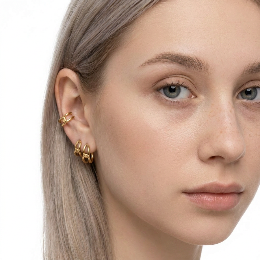 Cerchietto intrecciato in Acciaio Chirurgico 316L - Piercing per lobo, helix, forward helix, tragus