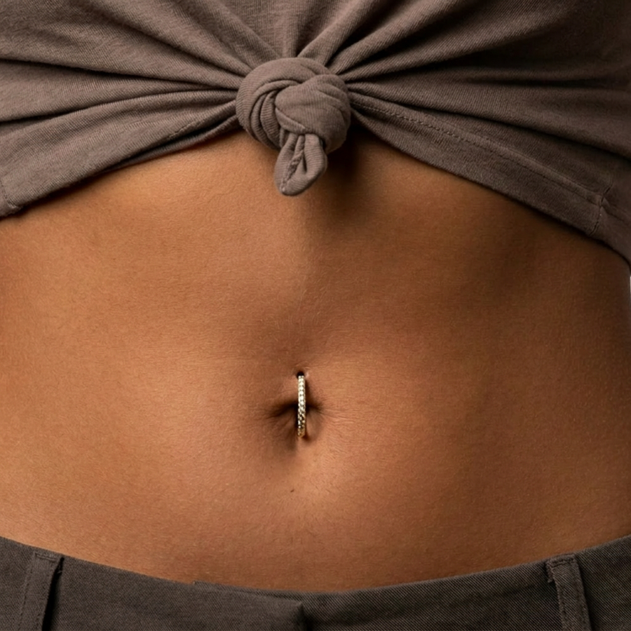 Cerchietto con zirconi in Acciaio Chirurgico 316L - Piercing per ombelico