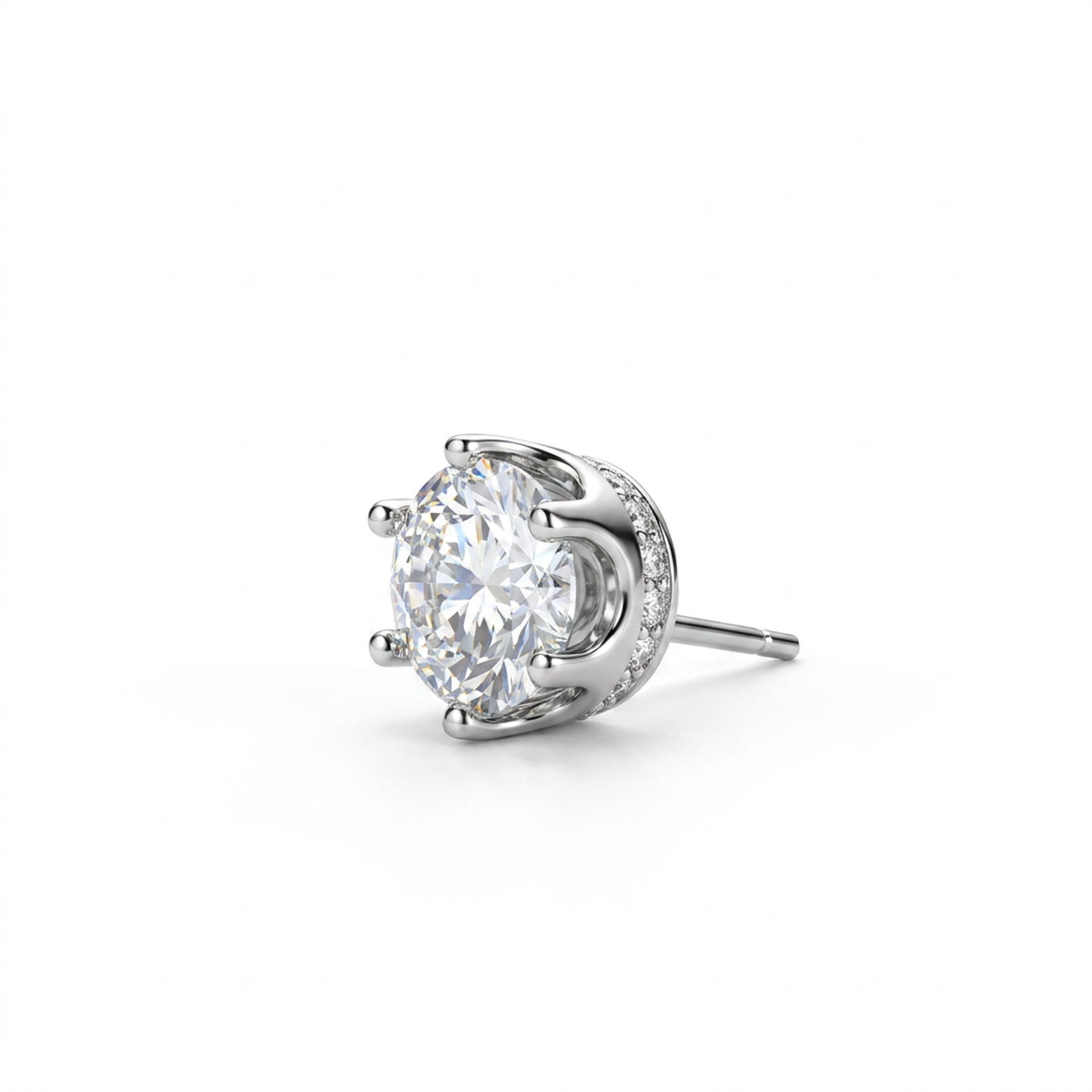 Cerchietto con zirconi a forma di croce in Argento 925 - Orecchino per lobo