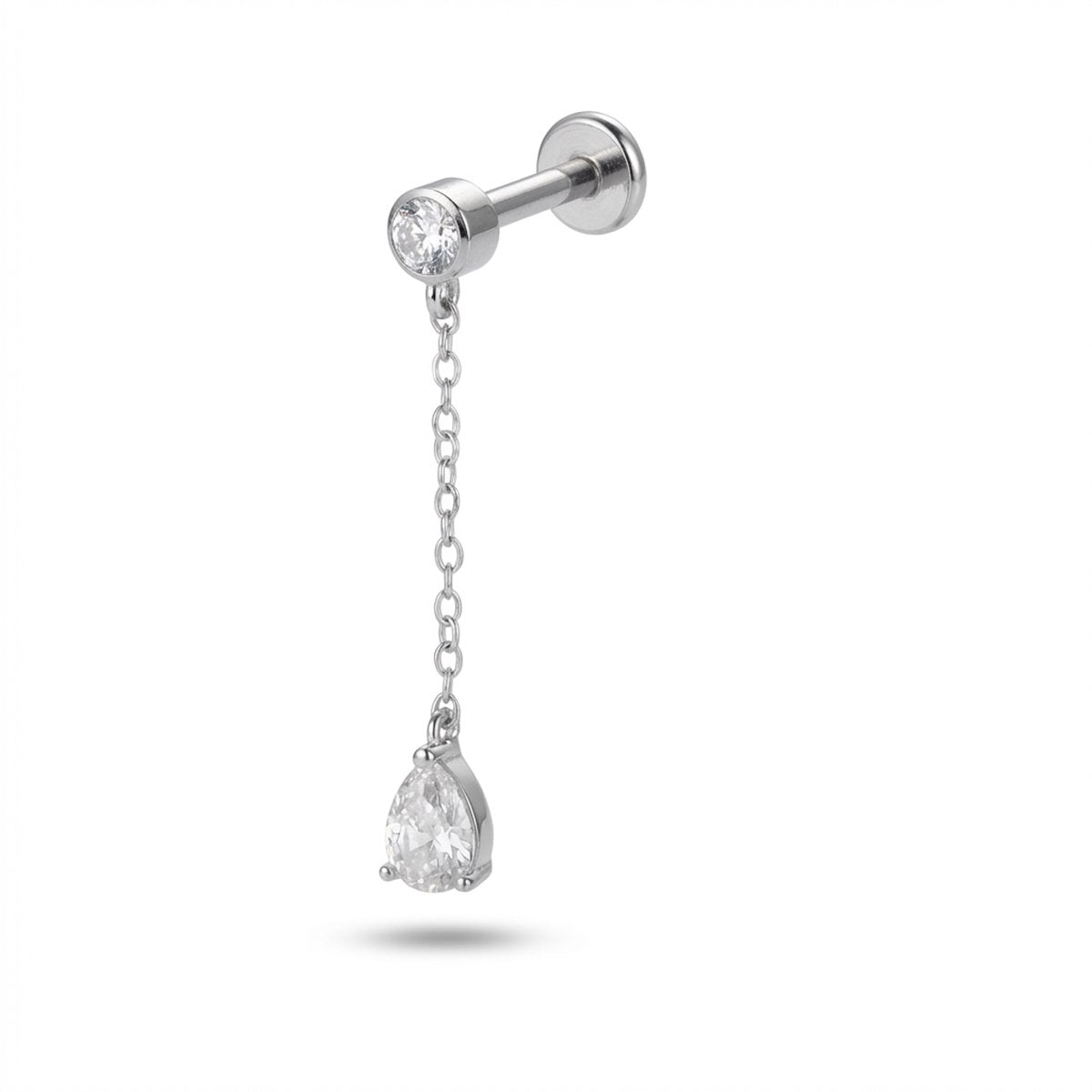 Piercing con zirconi in Titanio G23- Piercing per Lobo, helix, forward helix, flat, tragus