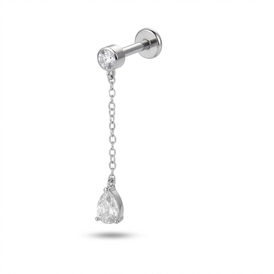 Piercing con zirconi in Titanio G23- Piercing per Lobo, helix, forward helix, flat, tragus